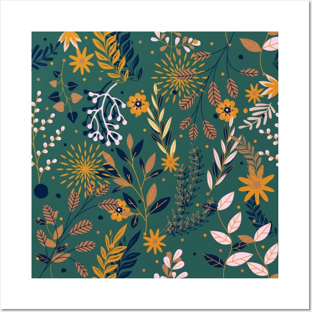Forest Floral Print Wall Art by Tezbcreates